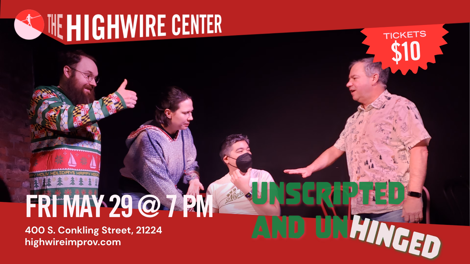 Unscripted and Unhinged: Improv Comedy at The Highwire Center!
