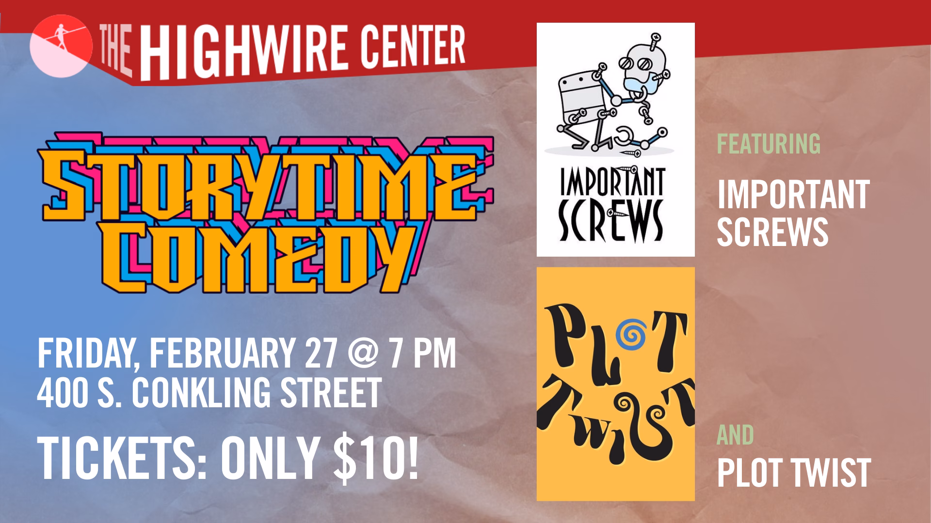 Storytime Comedy: Improv at The Highwire Center!