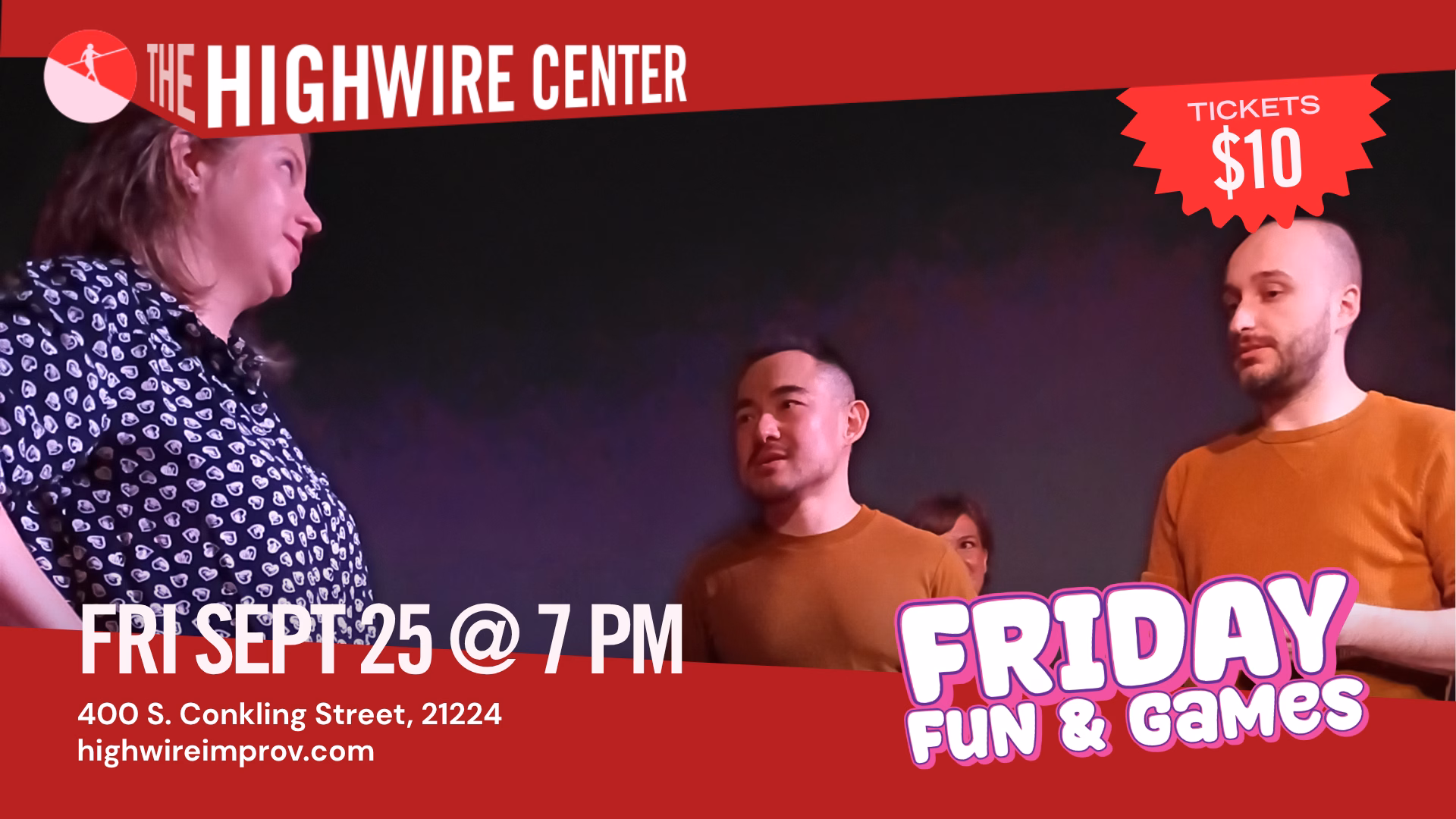 Friday Fun and Games: Improv Comedy at the Highwire Center!