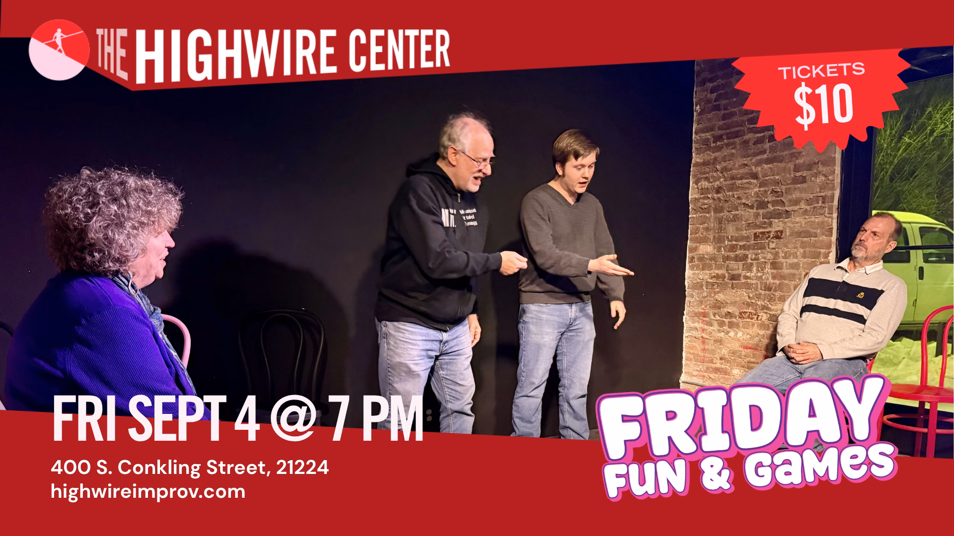 Friday Fun and Games: Improv Comedy at the Highwire Center!