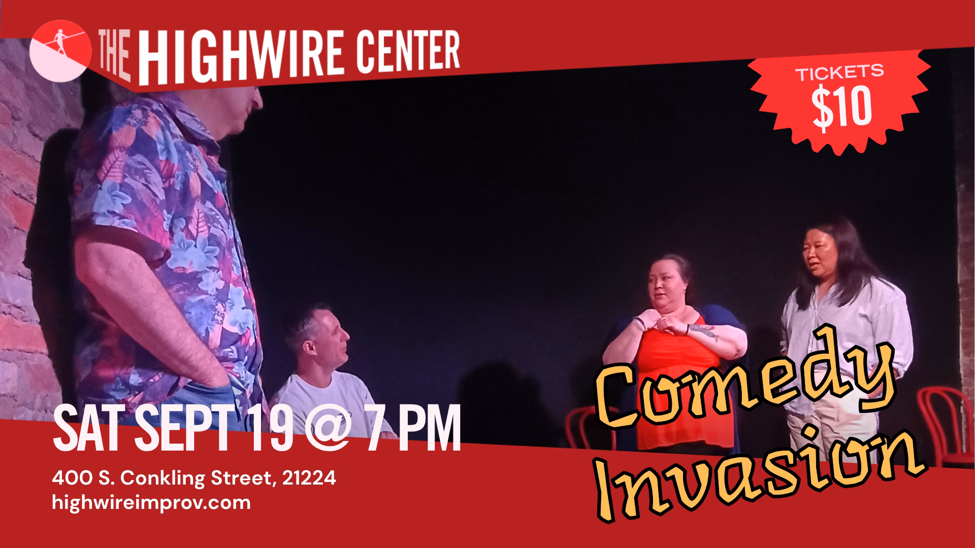 Comedy Invasion: Improv Comedy at the Highwire Center!